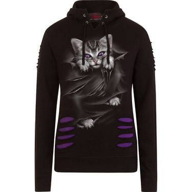 gothic hoodie with kitten design